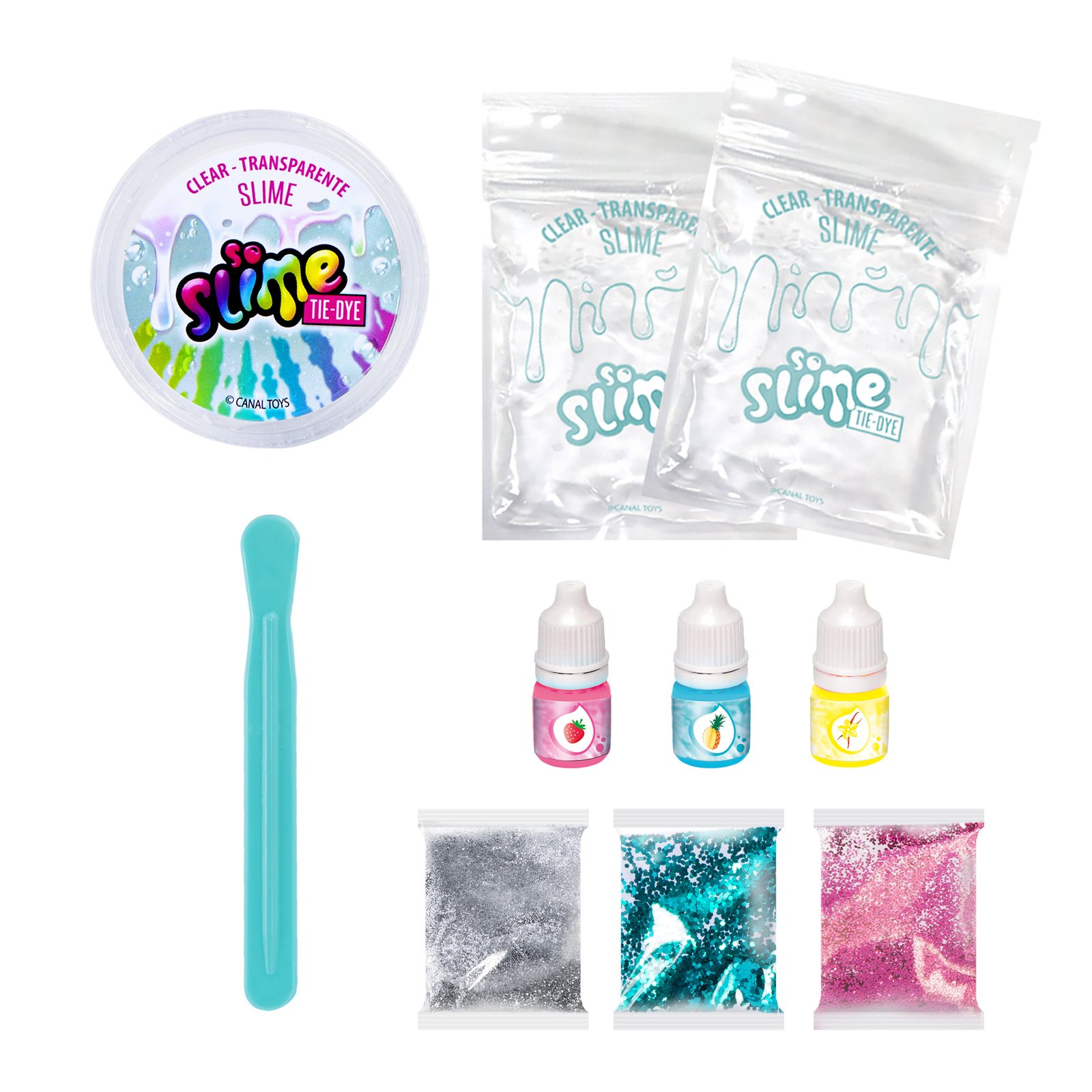 Tie Dye Slime Kit So Slime Premade Clear Slime Glitter & Colorants Canal  Toys